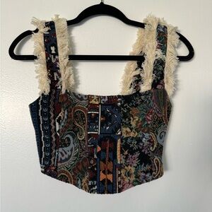 Jaded London tapestry corset top